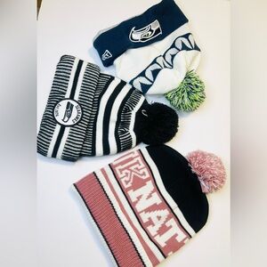Seattle Seahawks & Pink Victoria Secret Beanies (New) Lot Of 6